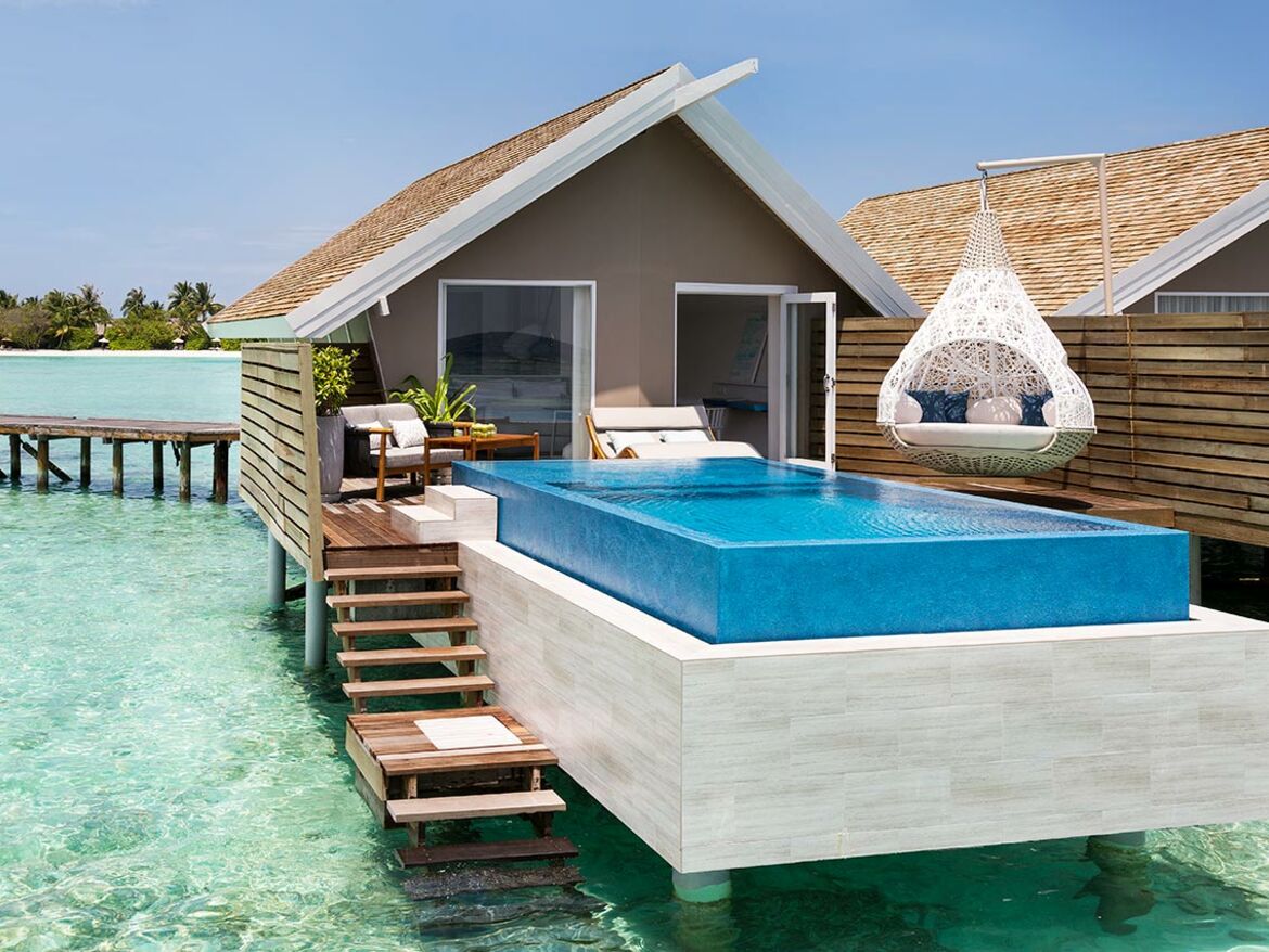lux malediven zimmer water villa aussen