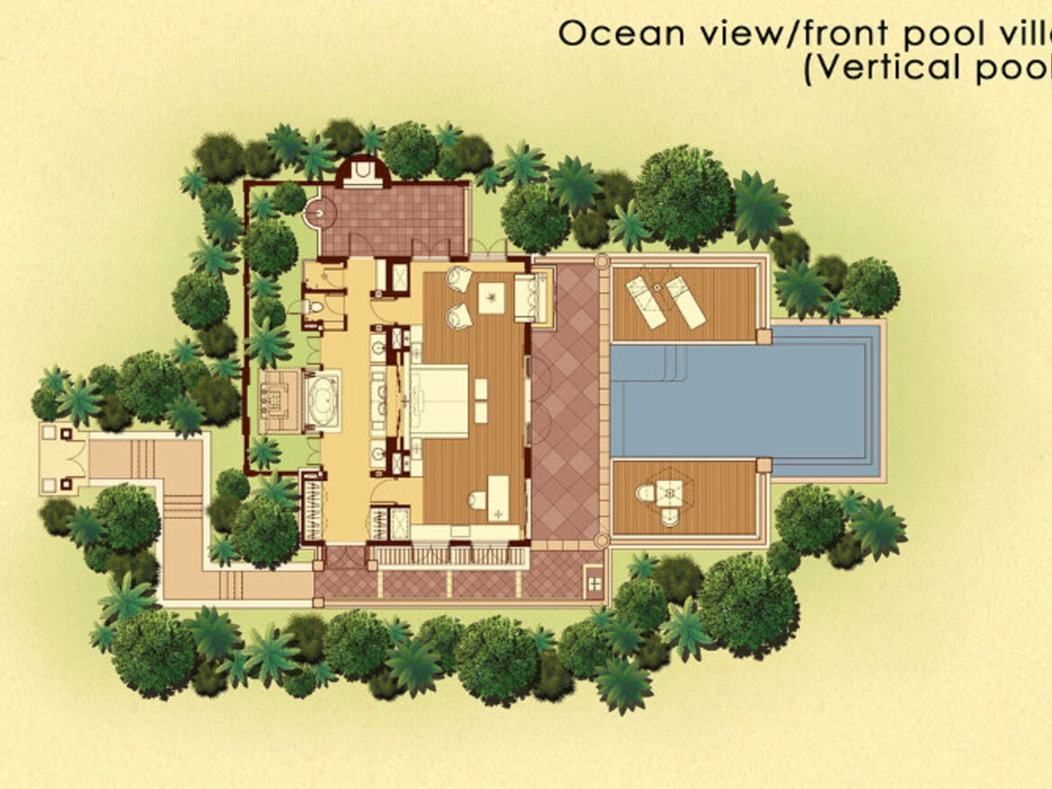 Ocean Front/View Pool Villa - Grundriss
