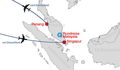 Höhepunkte Malaysias baden Penang map