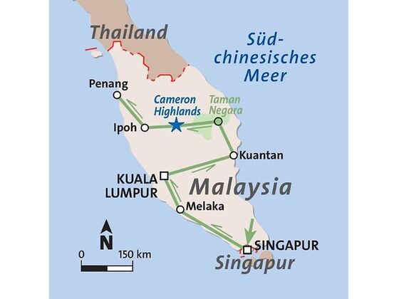höhepunkte malaysias karte