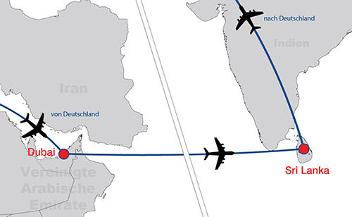 Dubai SriLanka map