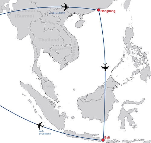 Hongkong Bali map
