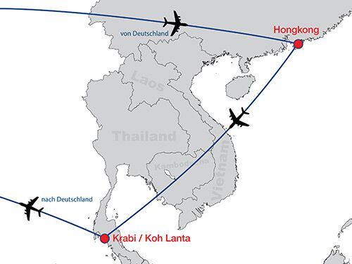 Hongkong KrabiKohLanta map