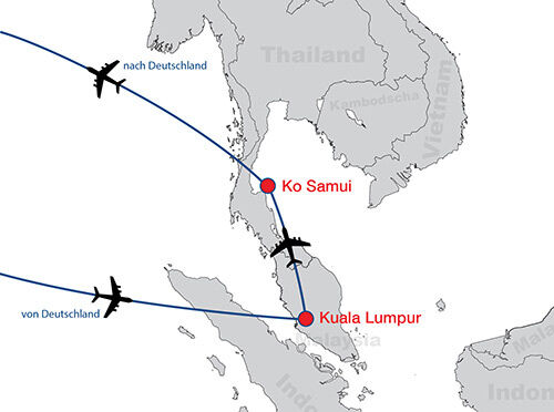 KualaLumpur KoSamui map
