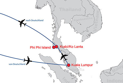 KualaLumpur Krabi map