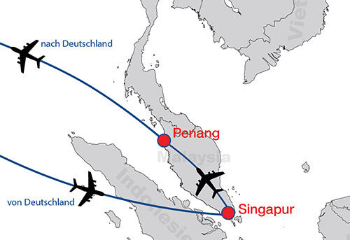 Singapur Baden Malaysia map