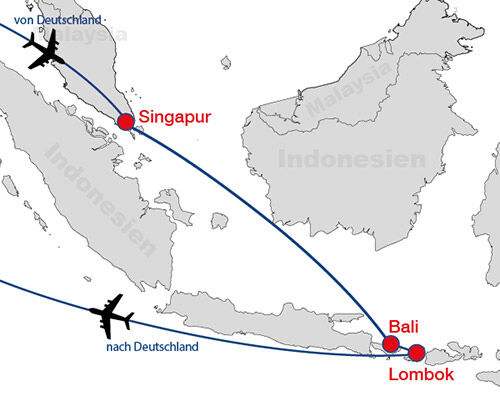 Singapur Bali Lombok,Gili map