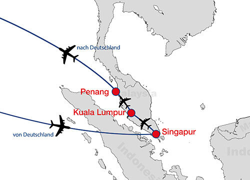 Singapur KualaLumpur Langkawi,Penang map