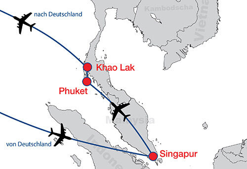 Singapur Phuket KhaoLak map