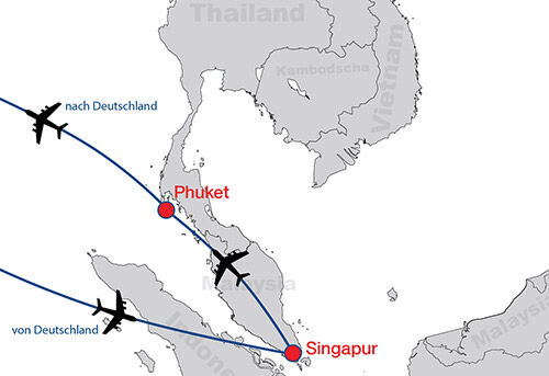 Singapur Phuket map