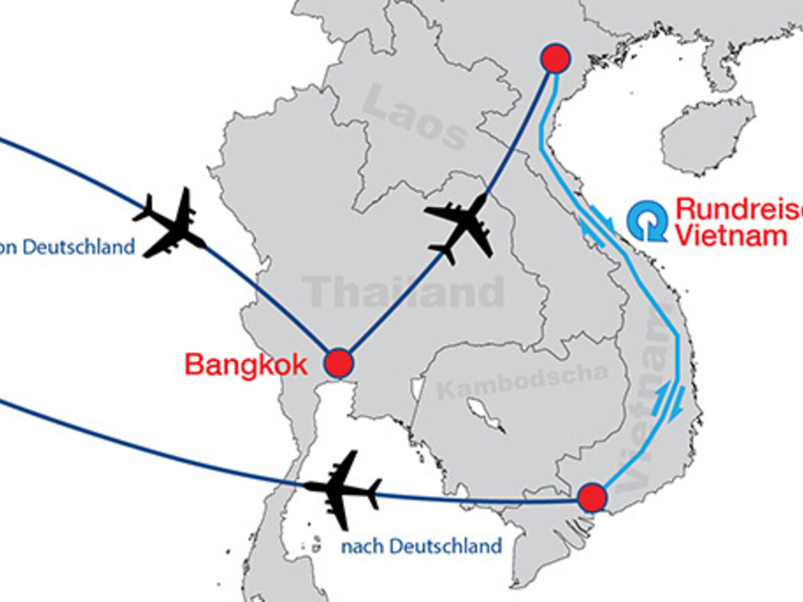 Stopover Bangkok Höhepunkte Vietnam map